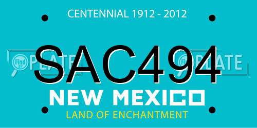 SAC494 New Mexico License Plate