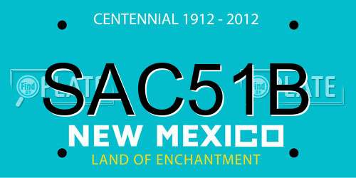 SAC51B New Mexico License Plate
