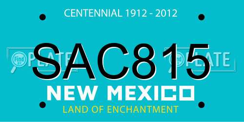 SAC815 New Mexico License Plate