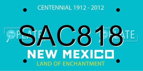 SAC818 New Mexico License Plate