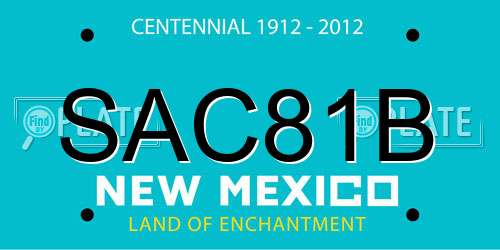 SAC81B New Mexico License Plate