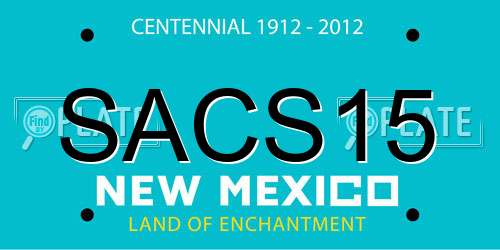 SACS15 New Mexico License Plate