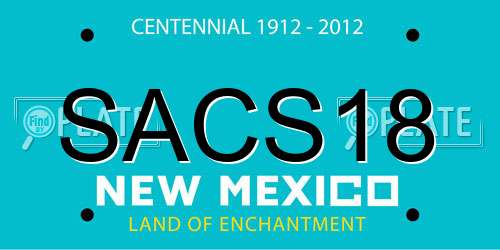 SACS18 New Mexico License Plate