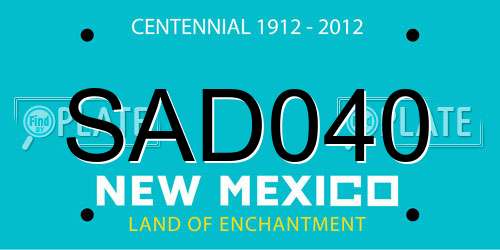 SAD040 New Mexico License Plate