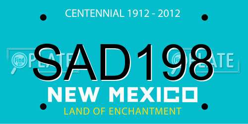 SAD198 New Mexico License Plate