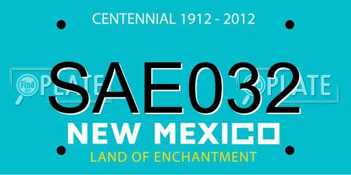 SAE032 New Mexico License Plate