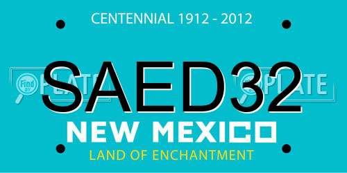 SAED32 New Mexico License Plate