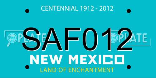 SAF012 New Mexico License Plate