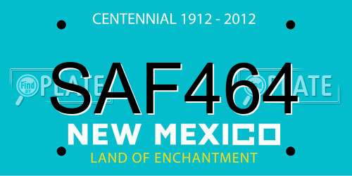 SAF464 New Mexico License Plate
