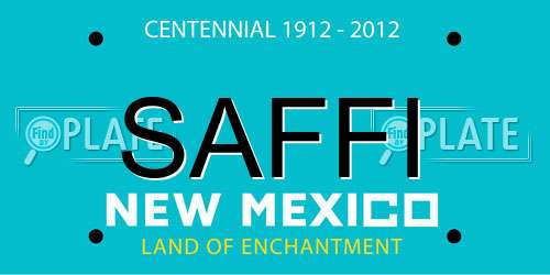 SAFFI New Mexico License Plate