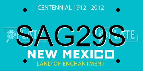 SAG29S New Mexico License Plate