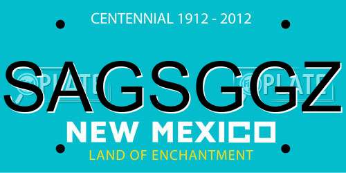 SAGSGGZ New Mexico License Plate