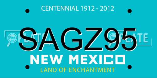 SAGZ95 New Mexico License Plate