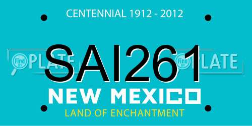 SAI261 New Mexico License Plate