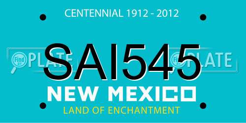 SAI545 New Mexico License Plate
