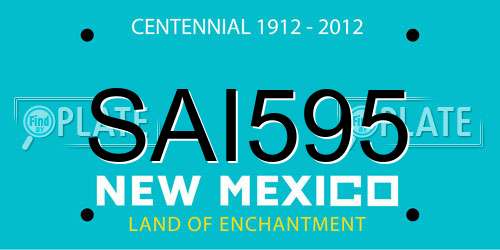 SAI595 New Mexico License Plate