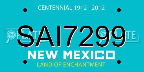 SAI7299 New Mexico License Plate