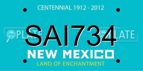 SAI734 New Mexico License Plate