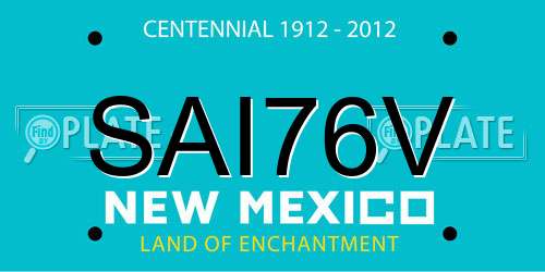 SAI76V New Mexico License Plate