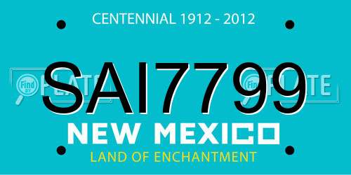 SAI7799 New Mexico License Plate