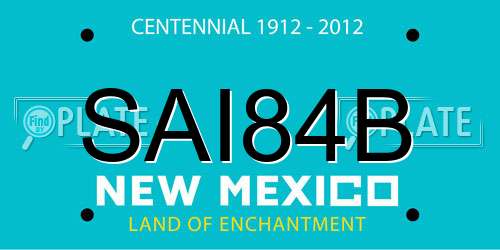 SAI84B New Mexico License Plate