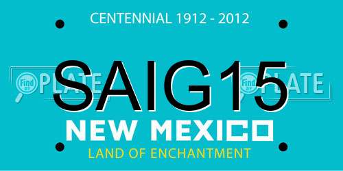 SAIG15 New Mexico License Plate