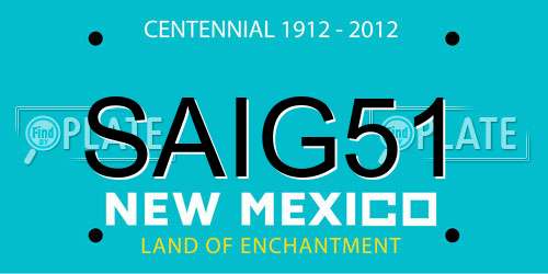 SAIG51 New Mexico License Plate