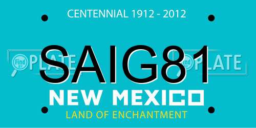 SAIG81 New Mexico License Plate