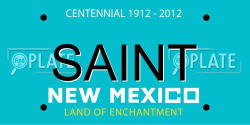 SAINT New Mexico License Plate