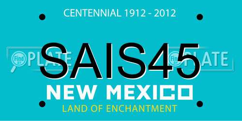 SAIS45 New Mexico License Plate