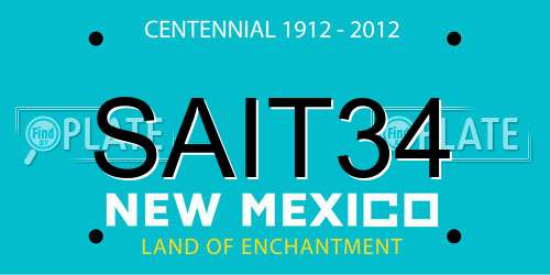 SAIT34 New Mexico License Plate