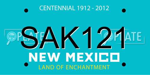 SAK121 New Mexico License Plate