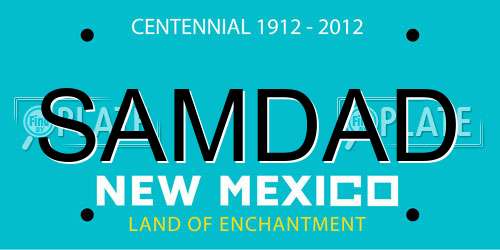 SAMDAD New Mexico License Plate
