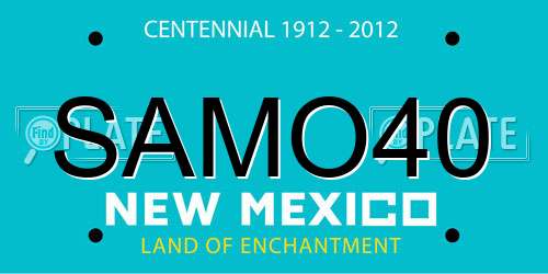 SAMO40 New Mexico License Plate