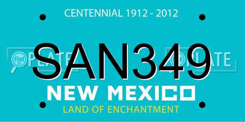 SAN349 New Mexico License Plate