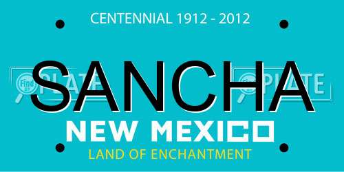SANCHA New Mexico License Plate