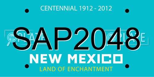 SAP2048 New Mexico License Plate