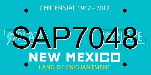 SAP7048 New Mexico License Plate