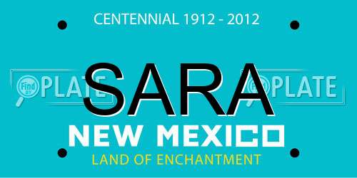 SARA New Mexico License Plate