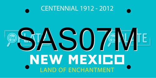 SAS07M New Mexico License Plate