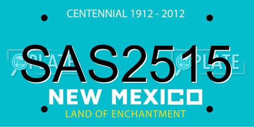 SAS2515 New Mexico License Plate