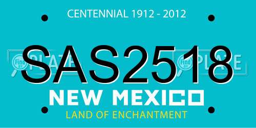 SAS2518 New Mexico License Plate