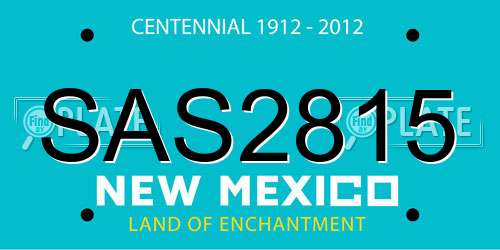 SAS2815 New Mexico License Plate