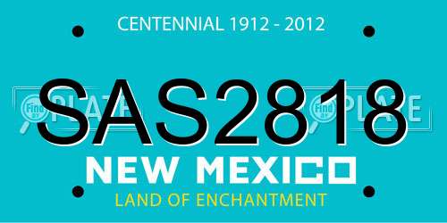 SAS2818 New Mexico License Plate