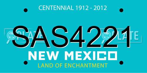 SAS4221 New Mexico License Plate