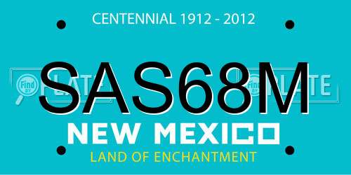SAS68M New Mexico License Plate