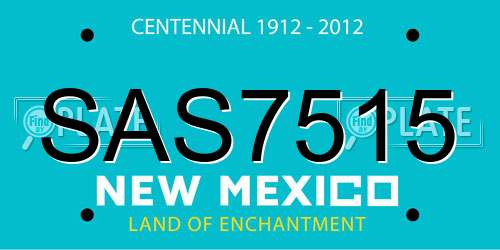 SAS7515 New Mexico License Plate
