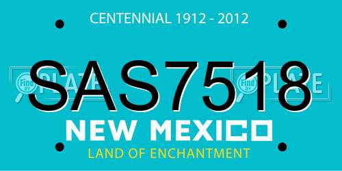 SAS7518 New Mexico License Plate