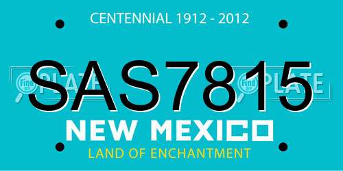 SAS7815 New Mexico License Plate