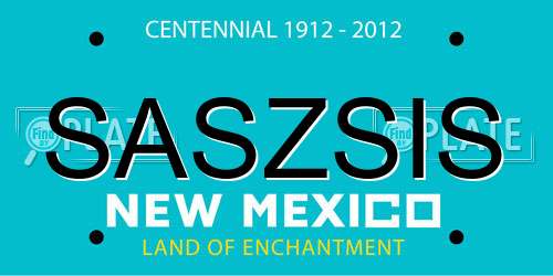 SASZSIS New Mexico License Plate